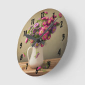 Wilde Blume in einer Vase-Wall-Uhr Runde Wanduhr (Winkel)
