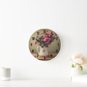 Wilde Blume in einer Vase-Wall-Uhr Runde Wanduhr (Zuhause)