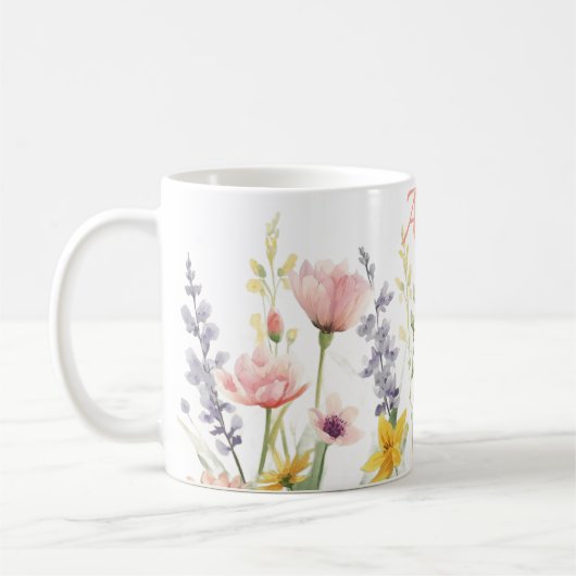 Wilde Blume in Pastellfarbe Kaffeetasse (Links)