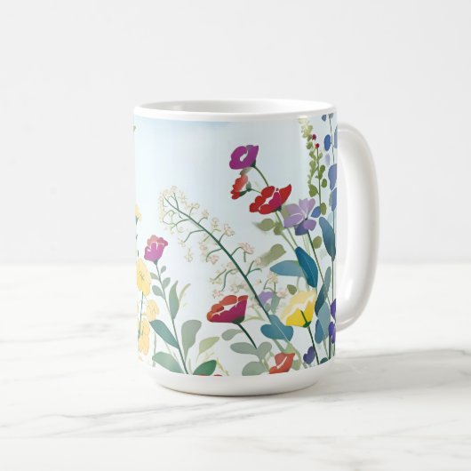 Wilde Blume Kaffeetasse (VorderseiteRechts)
