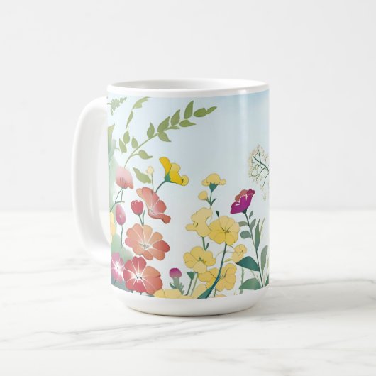 Wilde Blume Kaffeetasse (Vorderseite Links)