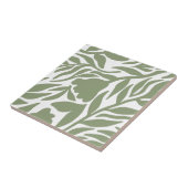 Wilde Blume Kaskade White & Moss Green HD Fliese (Seite)