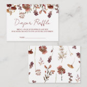 Wilde Blume Kinderdusche, Fall Windeln Raffle Begleitkarte (Vorne/Hinten)