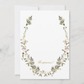 Wilde Blume Kranz Quinceañera Einladung (Rückseite)