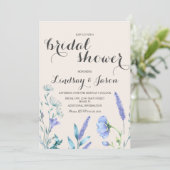 Wilde Blume Lavender und ElfenbeinBrautparty Einladung (Stehend Vorderseite)