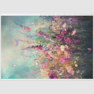 Wilde Blume, lebendige Abstrakte Landschaft Seidenpapier