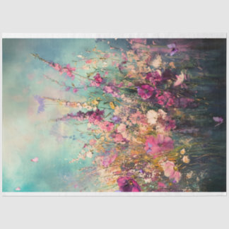 Wilde Blume, lebendige Abstrakte Landschaft Seidenpapier
