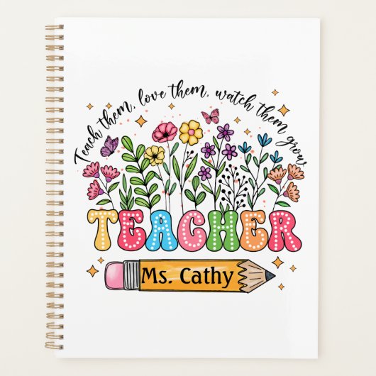 Wilde Blume lehren ihnen Liebe sie Planer (Vorderseite)