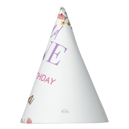 Wilde Blume lila 1. Geburtstag Partyhütchen (Rechts)