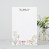 Wilde Blume Linen Stationery Briefpapier (Stehend Vorderseite)