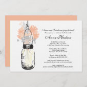 Wilde Blume & Mason Jar Brautparty Einladung (Vorne/Hinten)