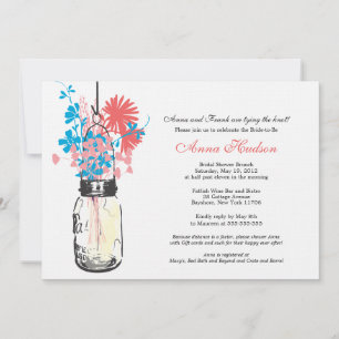 Wilde Blume & Mason Jar Brautparty Einladung