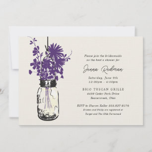 Wilde Blume & Mason Jar Brautparty Einladung
