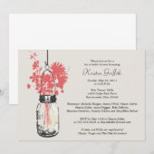Wilde Blume & Mason Jar Brautparty Einladung (Vorne/Hinten)