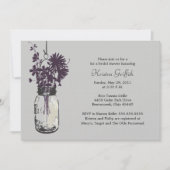 Wilde Blume & Mason Jar Brautparty Einladung (Vorderseite)