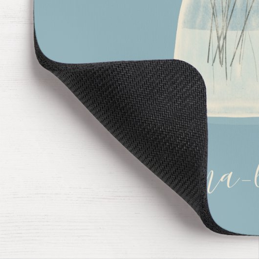 Wilde Blume Mason Jar Hand Letted Monogram Mousepad (Ecke)