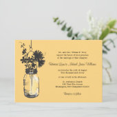 Wilde Blume & Mason Jar Hochzeitseinladungen Einladung (Stehend Vorderseite)