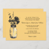 Wilde Blume & Mason Jar Hochzeitseinladungen Einladung (Vorne/Hinten)