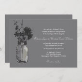 Wilde Blume & Mason Jar Hochzeitseinladungen Einladung (Vorne/Hinten)