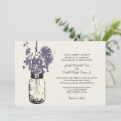 Wilde Blume & Mason Jar Hochzeitseinladungen Einladung (Stehend Vorderseite)