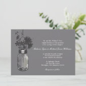 Wilde Blume & Mason Jar Hochzeitseinladungen Einladung (Stehend Vorderseite)