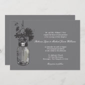 Wilde Blume & Mason Jar Hochzeitseinladungen Einladung (Vorne/Hinten)