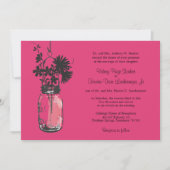 Wilde Blume & Mason Jar Hochzeitseinladungen Einladung (Vorderseite)