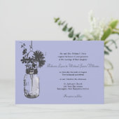 Wilde Blume & Mason Jar Hochzeitseinladungen Einladung (Stehend Vorderseite)