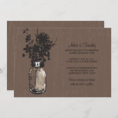 Wilde Blume & Mason Jar Hochzeitseinladungen Einladung (Vorne/Hinten)