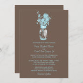 Wilde Blume & Mason Jar Hochzeitseinladungen Einladung (Vorne/Hinten)