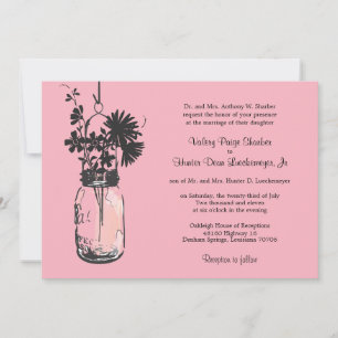Wilde Blume & Mason Jar Hochzeitseinladungen Einladung