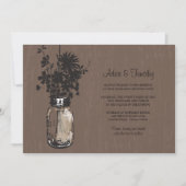 Wilde Blume & Mason Jar Hochzeitseinladungen Einladung (Vorderseite)