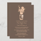 Wilde Blume & Mason Jar Hochzeitseinladungen Einladung (Vorne/Hinten)
