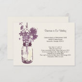 Wilde Blume & Mason Jar Wedding Route Begleitkarte (Vorne/Hinten)