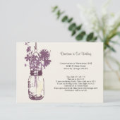 Wilde Blume & Mason Jar Wedding Route Begleitkarte (Stehend Vorderseite)