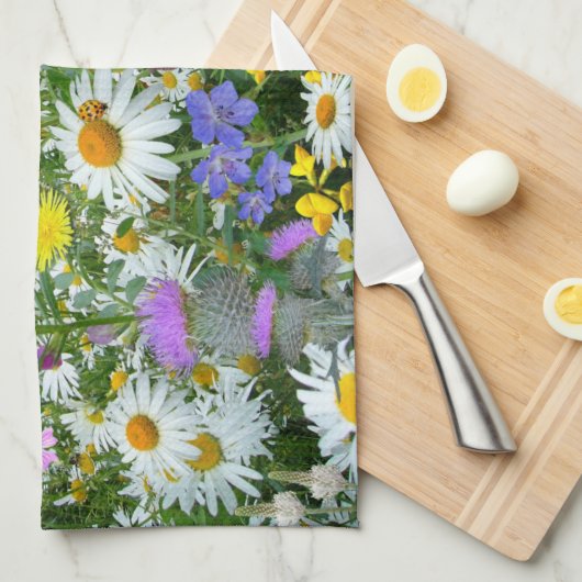 Wilde Blume Meadow Geschirrtuch (Viertel Falte)