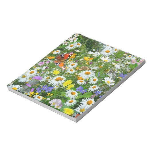 Wilde Blume Meadow Notizblock (Rotiert)