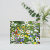 Wilde Blume Meadow Postkarte (Stehend Vorderseite)
