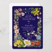 Wilde Blume Mehrfarbige botanische Kunstgrenze Einladung (Vorne/Hinten)