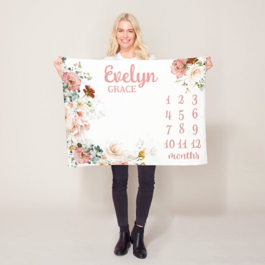 Wilde Blume Meilenstein-Kruste, Meilenstein-Kruste Fleecedecke (Beispiel)