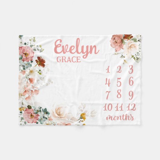 Wilde Blume Meilenstein-Kruste, Meilenstein-Kruste Fleecedecke (Vorderseite (Horizontal))