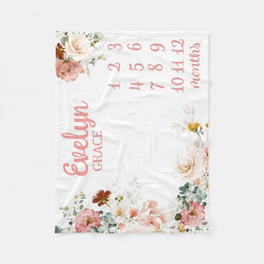 Wilde Blume Meilenstein-Kruste, Meilenstein-Kruste Fleecedecke (Vorderseite)