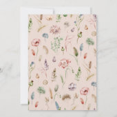 Wilde Blume Minimalistisch Babydusche Einladung (Rückseite)