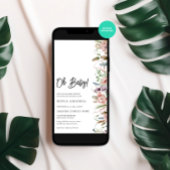 Wilde Blume Minimalistisch Babydusche Einladung