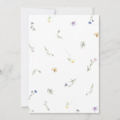 Wilde Blume Minimalistische Hochzeit Einladung (Rückseite)
