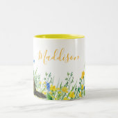 Wilde Blume mit Kaninchenfloralfarben, zwei Tonnen Zweifarbige Tasse (Mittel)