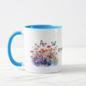 Wilde Blume mit Schmetterlingen Tasse (Links)