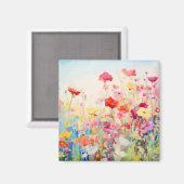 Wilde Blume Mohnkonzept Abstrakte Kunst Magnet (Vorderseite/Rückseite)
