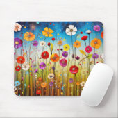 Wilde Blume Mohnkonzept Abstrakte Kunst Mousepad (Mit Mouse)