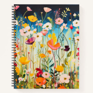 Wilde Blume Mohnkonzept Abstrakte Kunst Notizblock